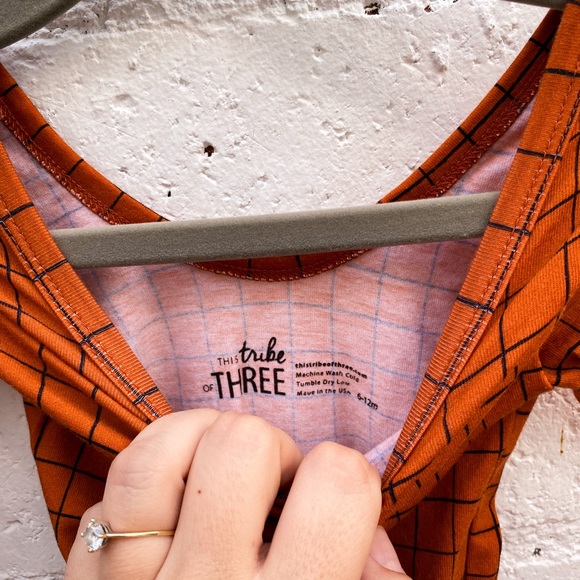 Rust colored Baby Girl Onesie - This Tribe of Three - Picture 2 of 3